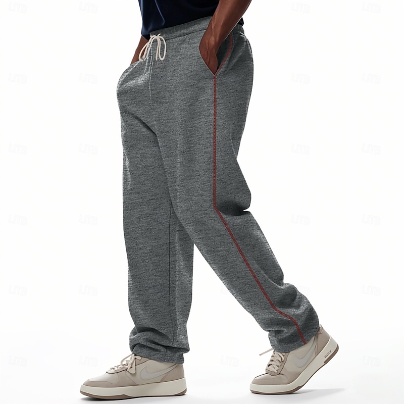 Men's Sweatpants Wide Leg Sweatpants Trousers Open Bottom Sweatpants Drawstring Side Stripe Elastic Waist Plain Moisture Wicking Breathable Full Length Sports Outdoor Casual Daily Fashion Streetwear4