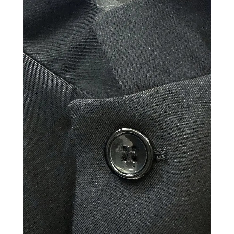 Men's Blazer Business Cocktail Party Wedding Party Fashion Casual Spring Fall Polyester Plain Pocket Buttons Comfortable Single Breasted Blazer Black4