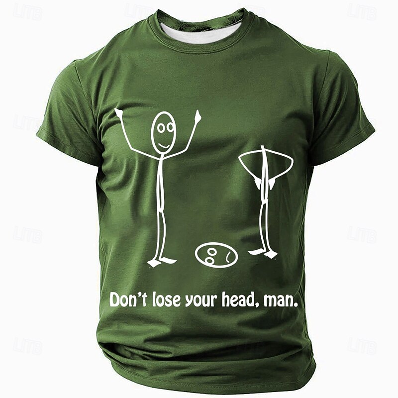 Men's Don't Lose Your Head Funny Slang T Shirt Short Sleeve T shirt 3D Print Crew Neck Shirt Fashion Daily Basic Street Casual Daily Black Red Blue Summer Spring Clothing Apparel2