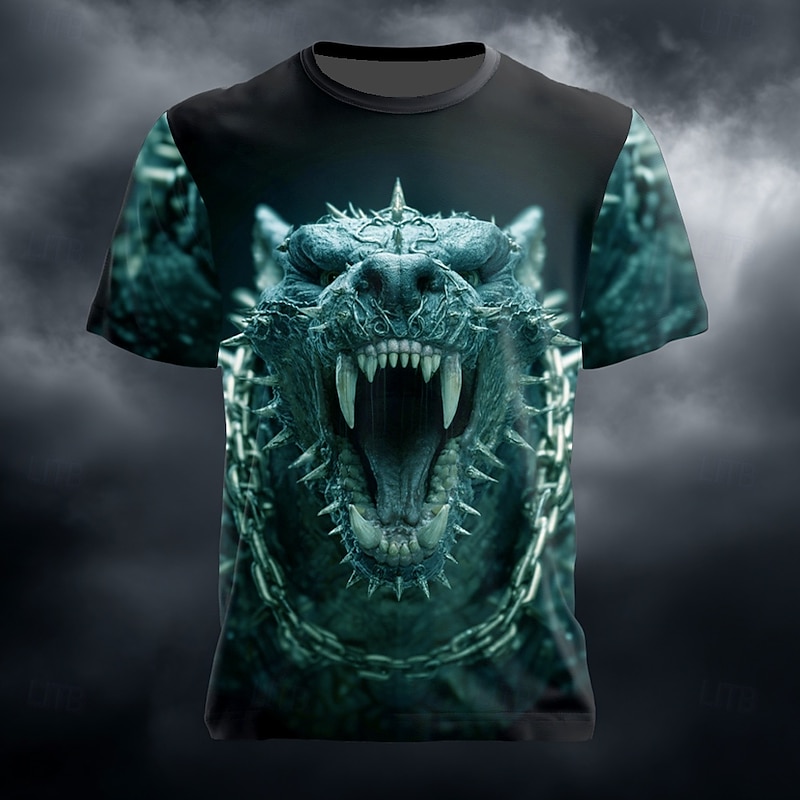 Halloween Men's Optical Illusion 3D T Shirt Short Sleeve T shirt 3D Print Crew Neck Shirt Exaggerated Designer Horror Party Street Holiday Red Green Dark Gray Summer Spring All Seasons Clothing2