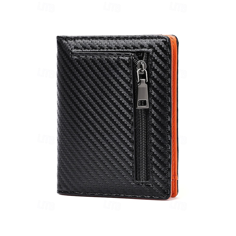 Men's RFID Blocking Leather Wallet with Large Capacity – Slim Bifold Card Holder with 7 Card Slots, ID Window, Cash Slot and Zipper Coin Pocket for Everyday and Travel