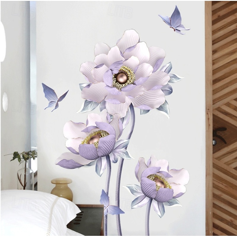 Flower Wall Sticker Wallpaper Self Adhesive Removable Mural For Bedroom Living Room Sofa Background Chinese Style Creative Vinyl Art Decoration Home Interior