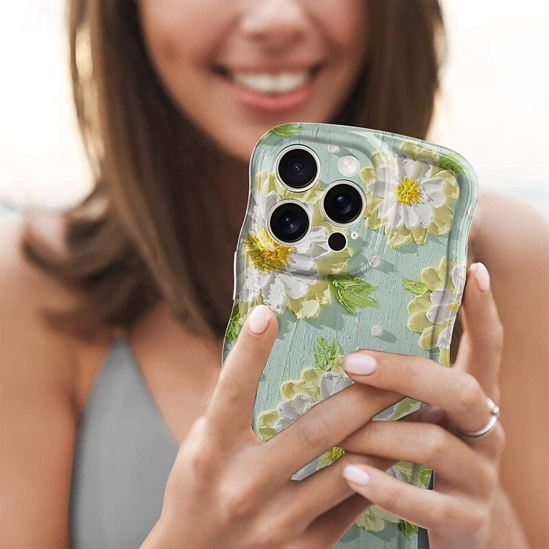 Phone Case For iPhone 16 Pro Max Plus 16 15 Pro Max Plus Back Cover Shockproof Flower Floral TPU3