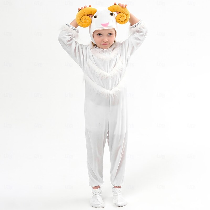 Animal Sheep Halloween Cosplay Costume Outfits Funny Costumes Cosplay Kid's Boys' Girls' Halloween Carnival Mardi Gras Performance Party Easy Halloween Costumes Dress Up2