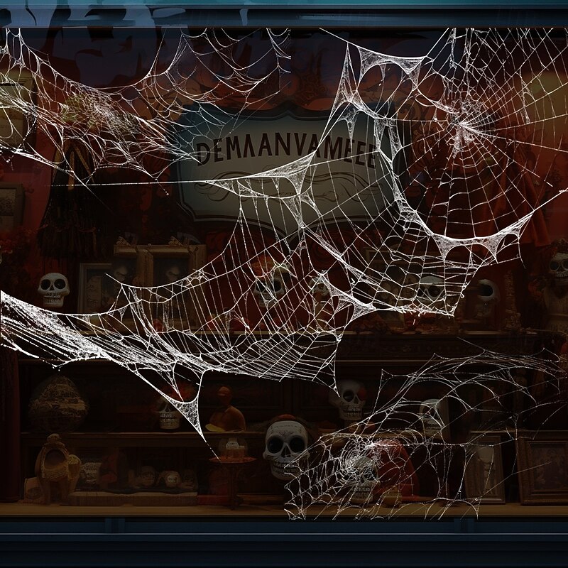 Halloween Window Cling Wall Sticker, Spider Web Glass Stickers, Removable Static Clings for Living Room Window Decoration Halloween Party Home Decor3