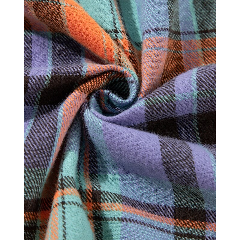 Women's Shirt Blouse Plaid Modern Casual Long Sleeve Shirt Collar Regular Tops Daily Holiday Going out Pocket Buttons Red Blue Fall4