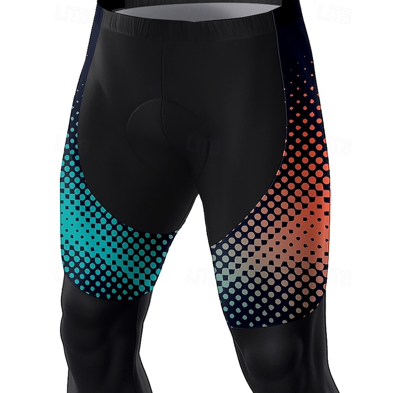 Men's Graphic Geometric Gradient Bike Pants Bike Tights Bottoms Slim Fit Sports UV Resistant 3D Pad Quick Dry Reflective Strips Blue Clothing Apparel Bike Wear3