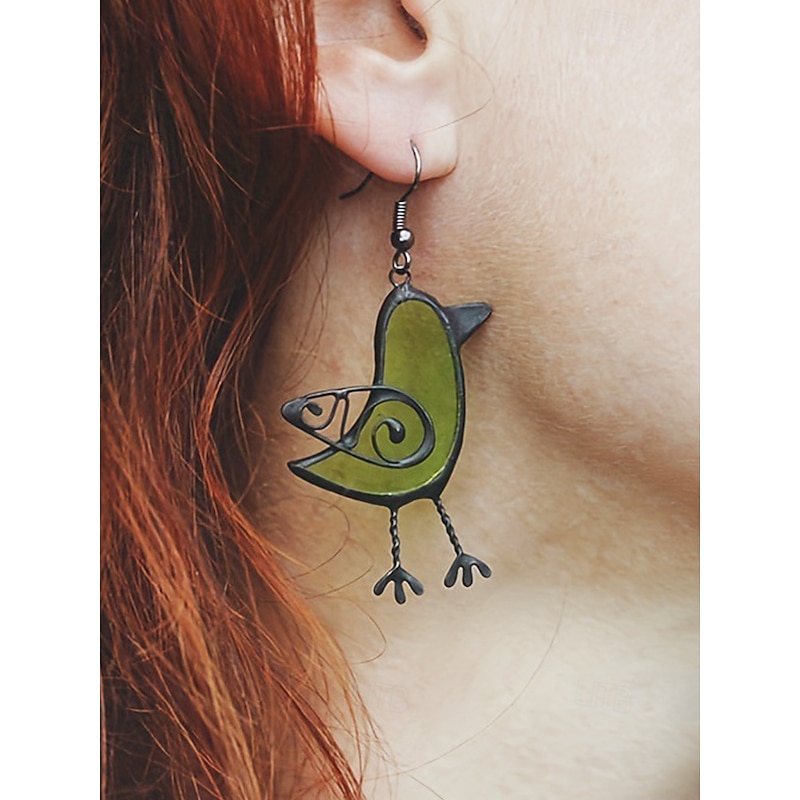 Women's Colorful Bird Dangle Earrings – Boho Statement Animal Jewelry for Art Lovers, Festivals and Everyday Outfits2