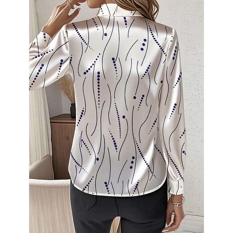 Women's Shirt Dressy Tops Formal Work Shirt Graphic Geometric Elegant Stylish Casual Long Sleeve Collar Party Evening Wear Daily Glitter White Pink Blue Orange Green Spring Fall Winter2