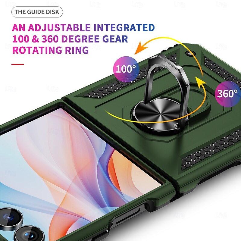 Phone Case For Samsung Galaxy Z Flip 7 Z Flip 6 Z Flip 4 Back Cover Magnetic Kickstand Ring Buckle Armor TPU PC4