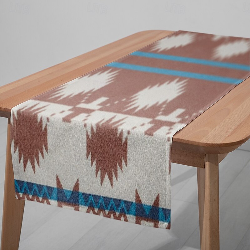 1pc Geometric Graffiti Table Runner, Digital Printed Rectangular Tablecloth for Dining Room, Wedding, Banquet, or Party Decoration3