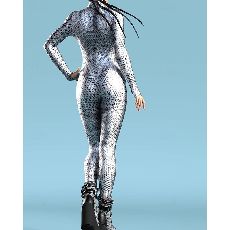 Family Halloween Jumpsuit Halloween pattern Street Print White Blue Green Long Sleeve Matching Outfits4