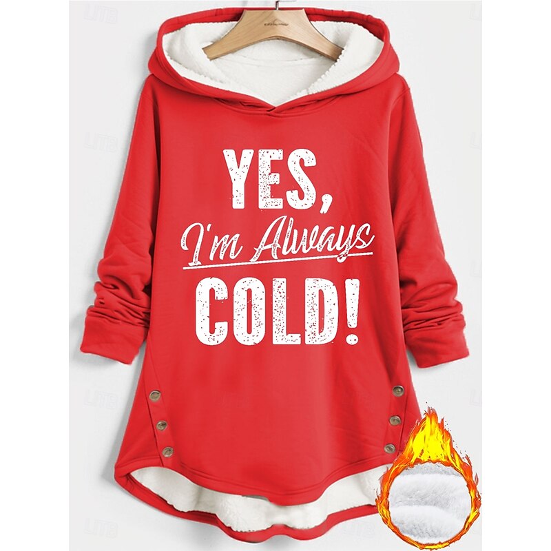 Women's Hoodie Sweatshirt Pullover Fleece Lined Warm Pajamas Hoodies Graphic Letter Warm Casual Fuzzy Long Sleeve Hooded Long Tops Casual Sports Print Black Pink Red Blue Gray Fall2