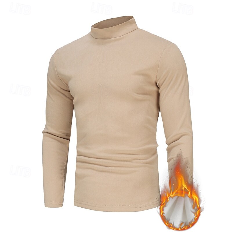 Men's Sweatshirt Black White Khaki High Neck Plain Sports & Outdoor Daily Holiday Streetwear Basic Casual Spring Fall Clothing Apparel Hoodies Sweatshirts4