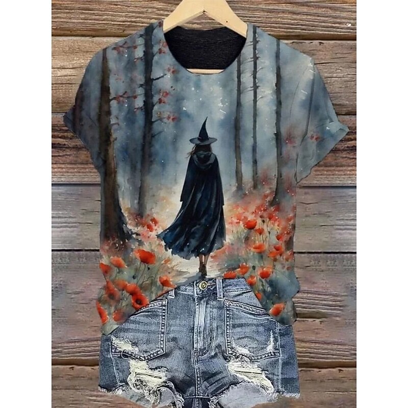 Halloween Women's Every Child Matters T Shirt Graphic Letter Vintage Stylish Classic Short Sleeve Crew Neck Regular Tops Daily Weekend Print Black and White Black White Orange Summer Spring2