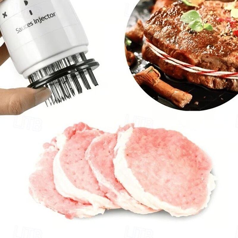 Stainless Steel Marinade Meat Injector Kitchen Tool Steak Needle Tenderizer Chicken Breast BBQ Accessory Cooking Syringe Flavor Infuser Juicy Roasts Barbecue Grilling Essentials3