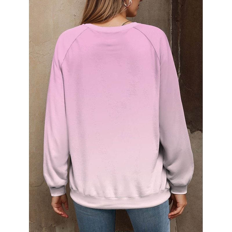 Women's Pullover Graphic Casual Long Sleeve Crew Neck Regular Tops Casual Pink Blue Purple Green Fall Winter2