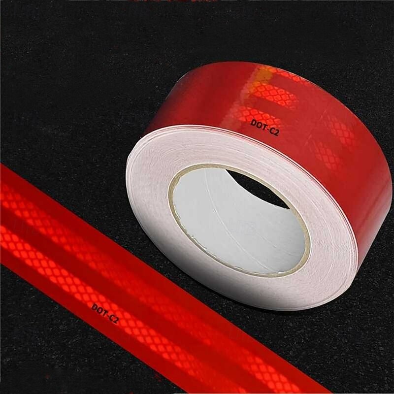 High-Visibility DOT-C2 Reflective Tape - 1pc Heavy-Duty Waterproof Safety Warning Sticker for Night Visibility and Hazard Caution Ideal for Trailers, Trucks, Bicycles, Outdoor Use4