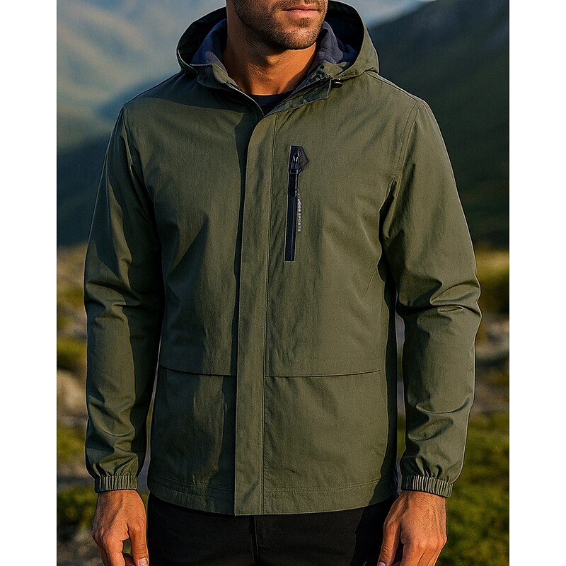 Men's Windbreaker Softshell Jacket Hiking Jacket Outdoor Waterproof Windproof Hiking Outfits Hiking Clothes Spring Autumn / Fall Top Camping / Hiking / Caving Running Black White Army Green3