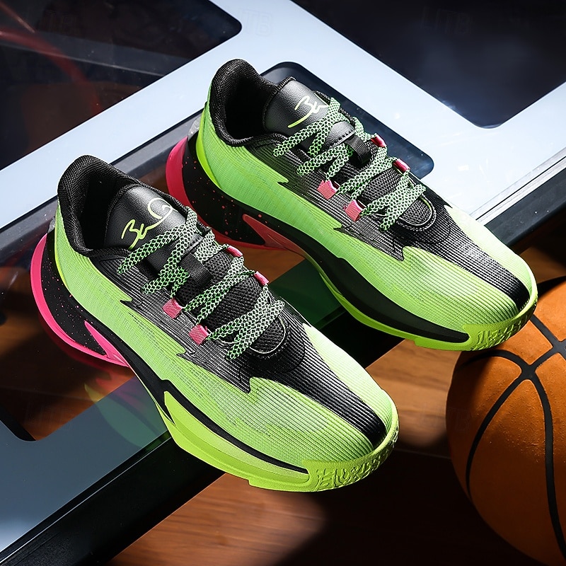 Men's Black and Green Sport Sneakers – Lightweight Performance Running Shoes for Gym, Basketball and Training3