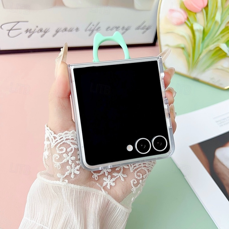 Phone Case For Samsung Galaxy Z Flip 7 Z Flip 6 Z Flip 5 Z Flip 4 Back Cover Ring Buckle Shockproof Retro Silicone2