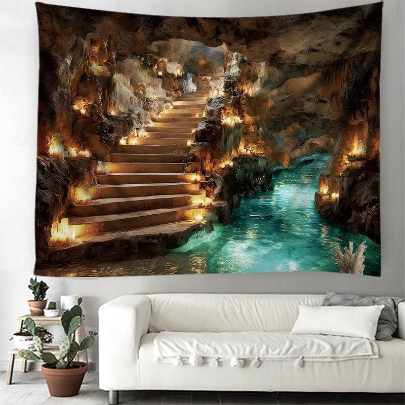 Tapestry Banners Wall Hangings Landscape Forest 3D Fantasy Bedroom Living Room Dorm Home Decor2