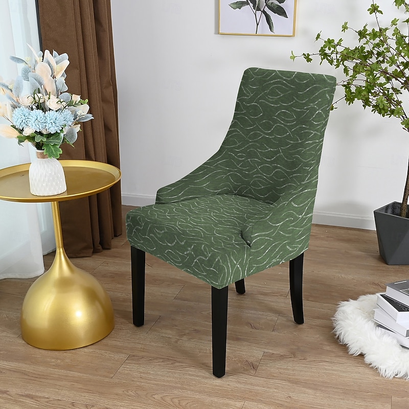 Armchair Slipcovers - Striped/Plants/Geometric Print Stretch Polyester Covers | Anti-Slip Furniture Protectors for Living Room & Dining Chairs4