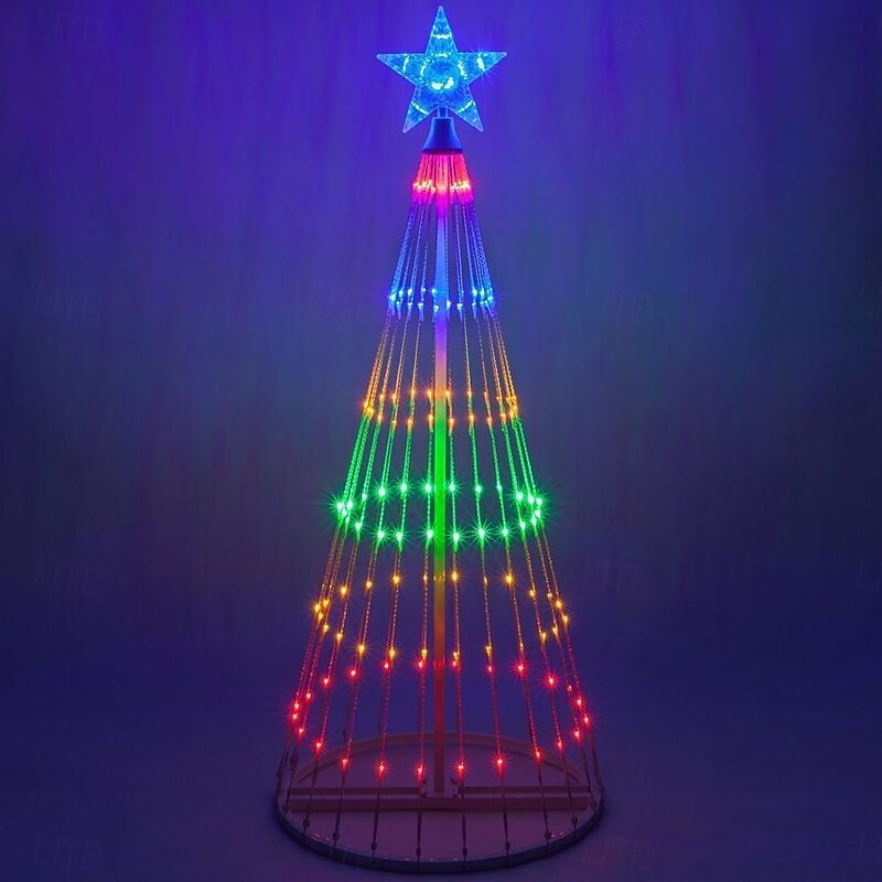 Multicolor LED Animated Outdoor/Indoor Christmas Lightshow, LED Light Show Cone Christmas Tree Christmas, LED String Lights, Yard Decoration4