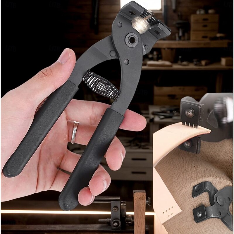 Silent Leather Punching Tool with 2/4 Teeth - Diamond-Shaped Carbon Steel Mute Pliers for Belts, Wallets, Saddles, and Fabric - Precision Cutting for DIY Crafts, Saddle Making, and Home Projects2