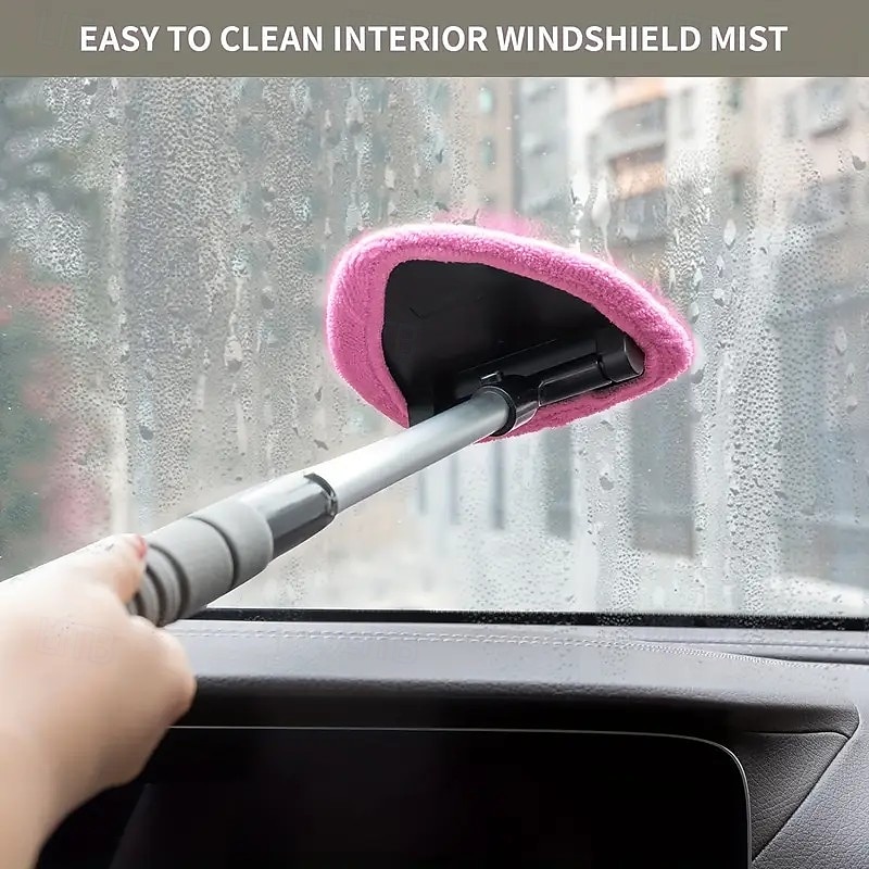 5 in 1 Microfiber Windshield Cleaning Tool for Car, Extendable Handle with 4 Reusable Pads, Auto Glass Cleaner for Interior and Exterior Windows2