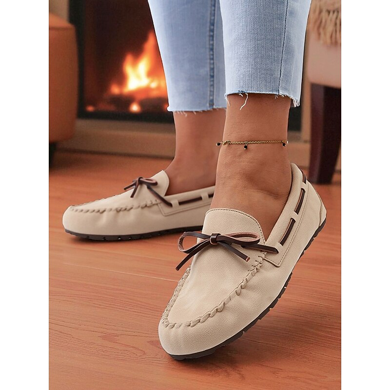 Women's Cozy Faux Fur Lined Loafers – Moccasin Shoes for Park, Errands and Everyday Wear2