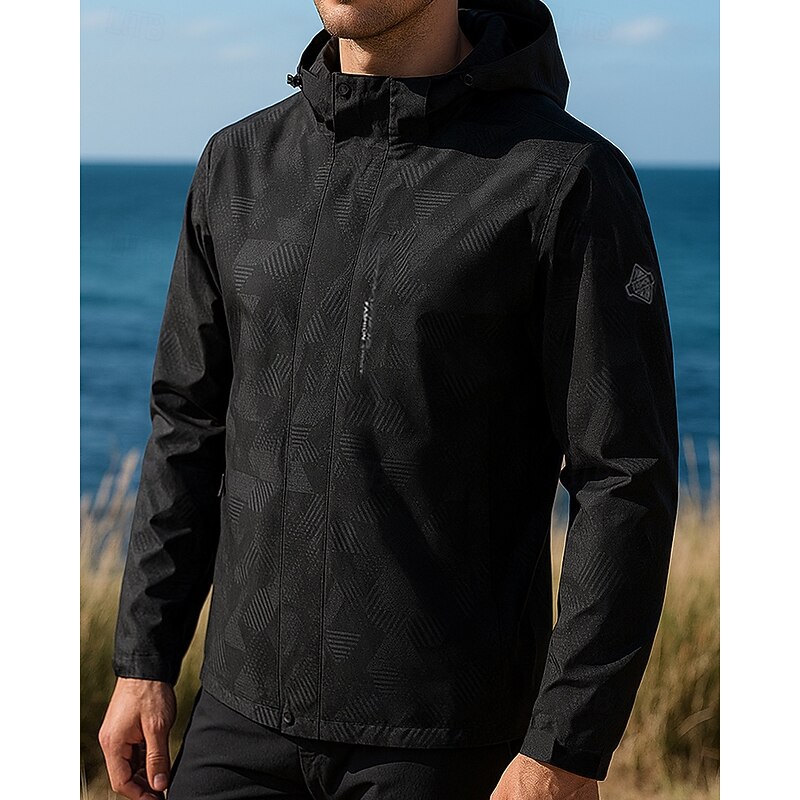 Men's Windbreaker Softshell Jacket Hiking Jacket Outdoor Waterproof Windproof Hiking Outfits Hiking Clothes Spring Autumn / Fall Top Camping / Hiking / Caving Running Solid Color Black Grey4