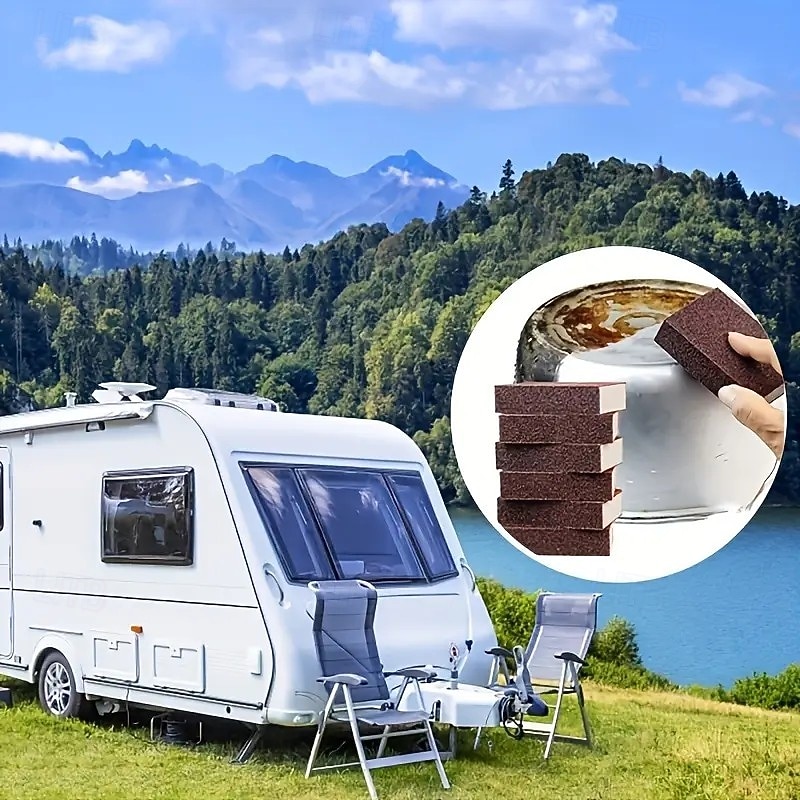 5 pcs Magic Sanding Sponge Erasers Set, Heavy-Duty Non-Electric Scrubbers, Removes Stains, Rust, and Limescale, Ideal for Kitchen, Bathroom, Toilet, Floors, and Outdoor Cleaning2