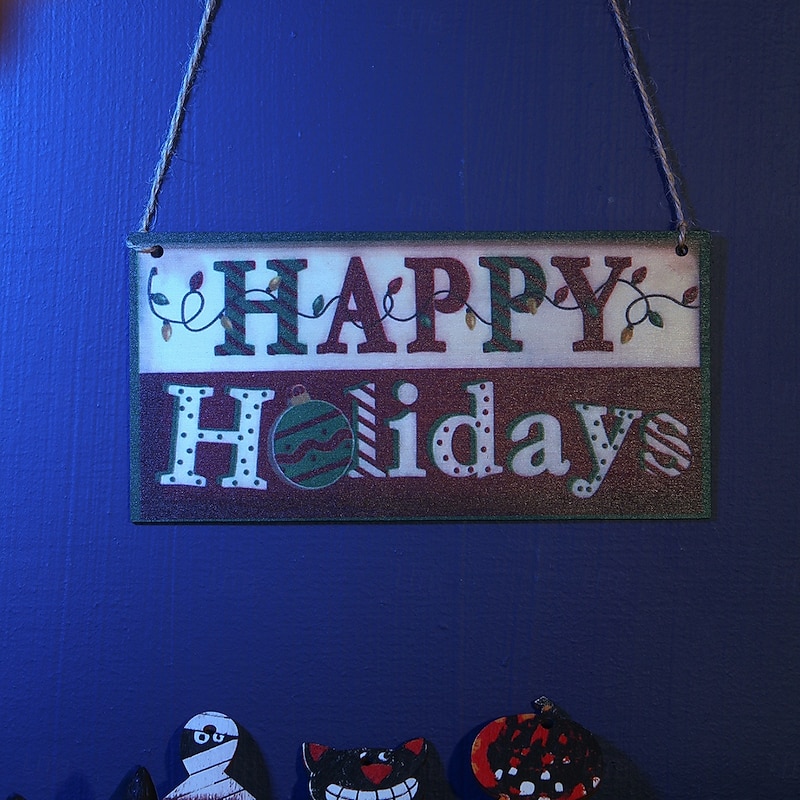 1PC Christmas Decorations Wooden Merry Christmas Decorative Sign Lightweight Wooden Material Decorative Sign Home Wall Decoration Suitable for Home Commodity Window Decoration Etc4