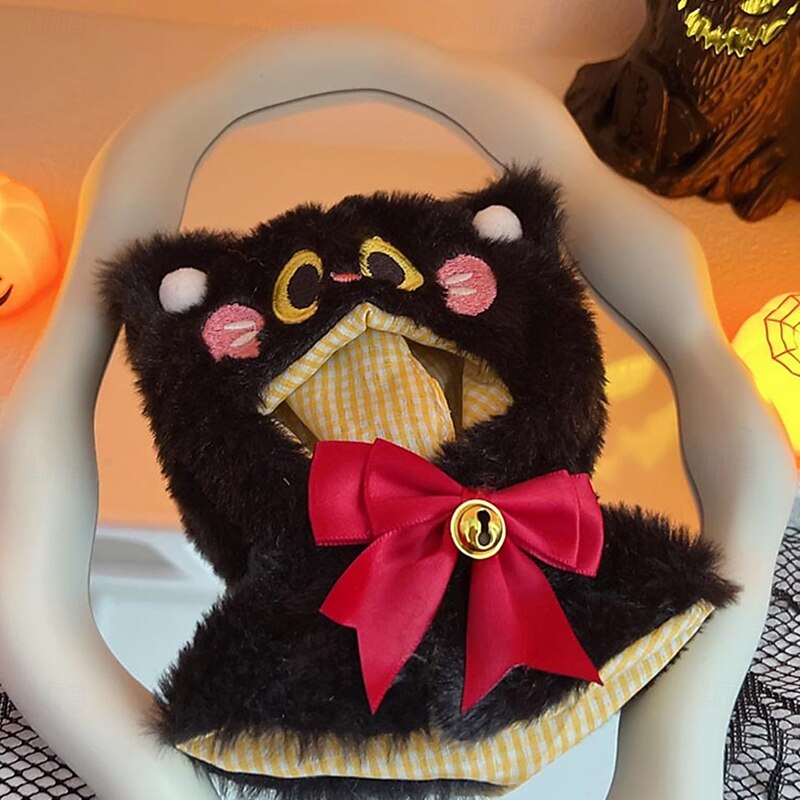 Labubu Doll Halloween Pumpkin Doll Clothes Cute Halloween Black Cat Doll Vinyl Doll Dress Up4