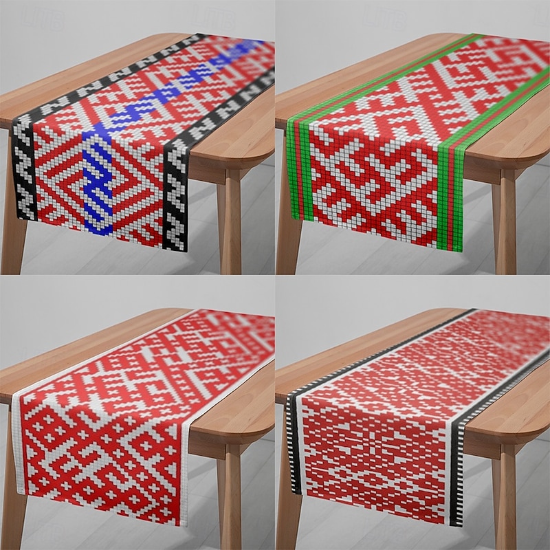 1pc Digital Printed Table Runner, Rectangular Table Decoration for Dining Room, Banquet, and Outdoor Use