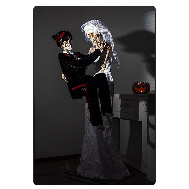Mexican Day of the Dead Large Electric Decorative Item Halloween Amusement Park Haunted House Motion-Activated Skeleton Bride Decorative Prop3