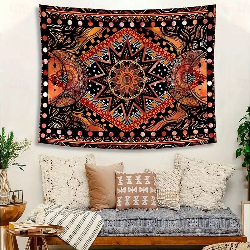 Tapestry Blanket Wall Hangings Plaid Ethnic Native American Bedroom Living Room Dorm Home Decor4