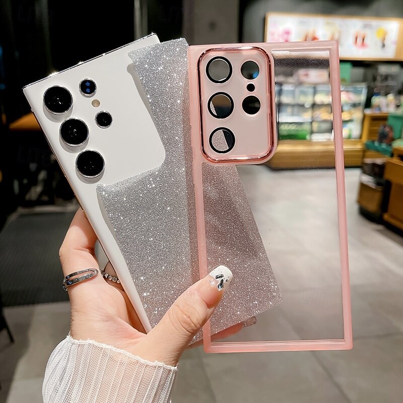 Phone Case For Samsung Galaxy S25 S25 Edge S24 S24 FE S23 Ultra Plus S22 Plus  Ultra A55 5G A35 5G A25 A15 Back Cover Bling Glitter Shiny Shockproof Color Gradient Silicone2