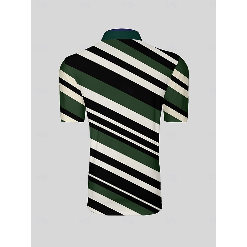 Men's Golf Polo Shirt Dark Green Short Sleeve Top Golf Attire Clothes Outfits Wear Apparel2