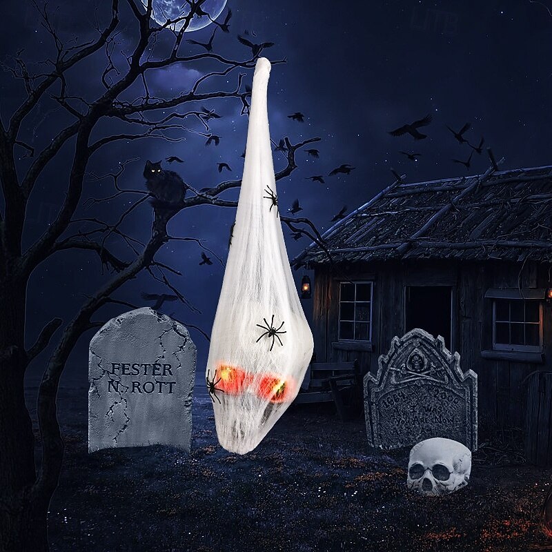 Mysterious Skeleton Head Shape Pendant Scary Hangings Decorations Terrifying Eye Skull Jewelry Halloween4