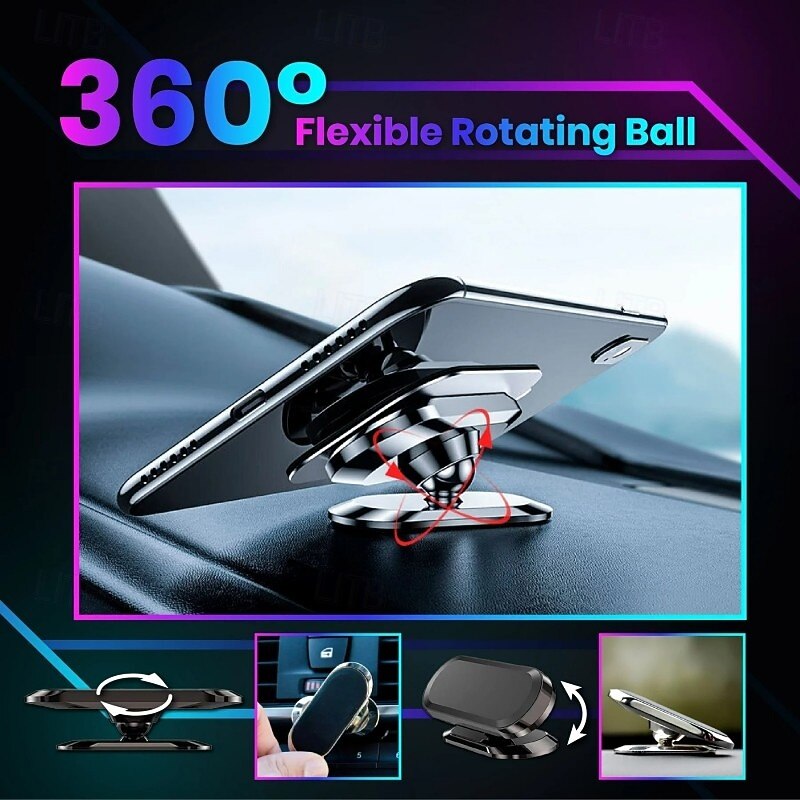 Ultra Magnetic Flex Car Phone Holder Strong Vacuum Suction Adjustable Dashboard Mount Foldable Magnetic Cellphone Holder For Cars Universal GPS Navigation Stand2