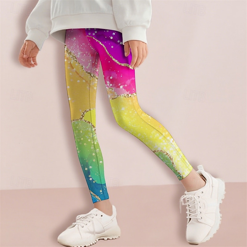 Girls' 3D Graphic Pants Leggings Spring Fall Cute Basic Kids 4-12 Years Outdoor Casual Daily Regular Fit