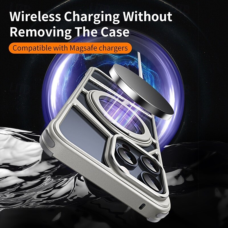 Phone Case For iPhone 17 Pro Max 17 Air 16 15 14 Pro Max 13 Pro Max Back Cover with Stand Holder Magnetic Shockproof Metal4