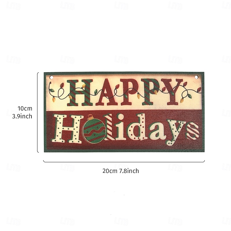 1PC Christmas Decorations Wooden Merry Christmas Decorative Sign Lightweight Wooden Material Decorative Sign Home Wall Decoration Suitable for Home Commodity Window Decoration Etc2
