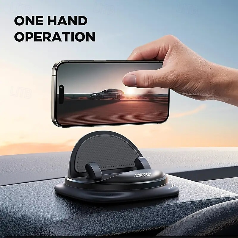 Car Phone Holder - Rotatable Dashboard Mount Non-slip Silicone Abs Material Waterproof And Heat-resistant Spring-loaded Fixing For Iphone Samsung And Smartphones4