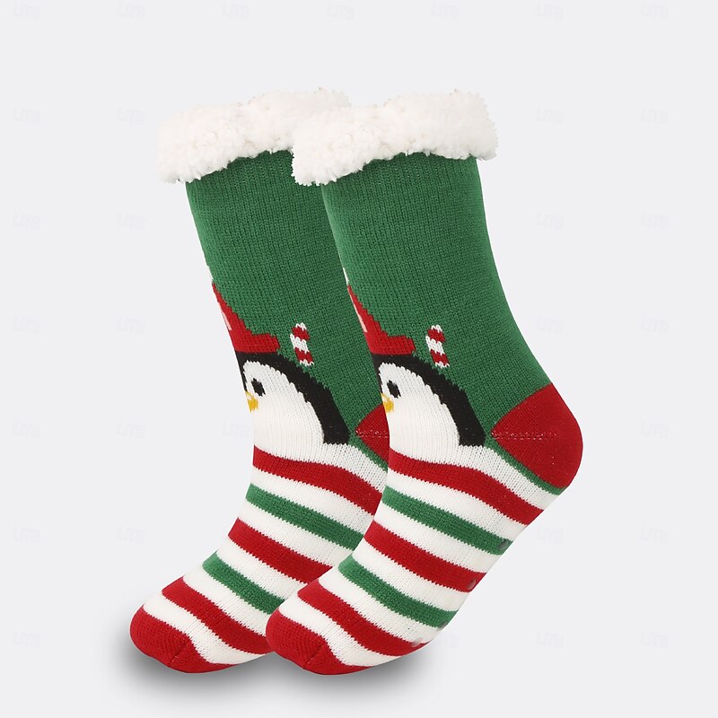 Cute Animal Floor Socks for Women, Plush Fuzzy Winter Indoor Snow Socks, Cozy Home Sleep Socks with Leg Covers, Soft Carpet Socks for Postpartum & Daily Wear2