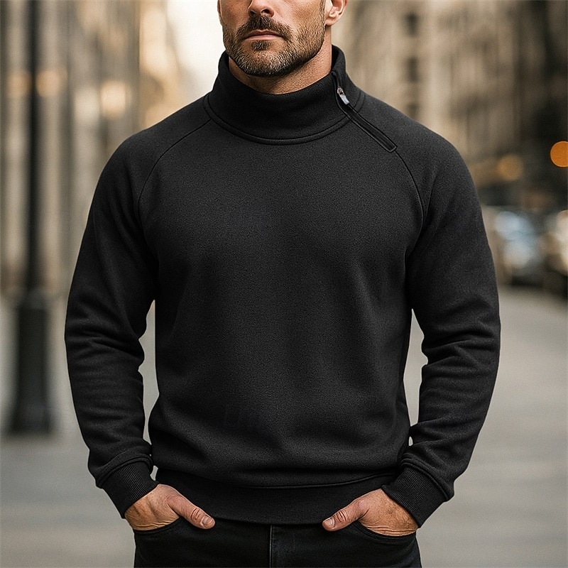 Men's Sweatshirt Pullover Hoodie Sweatshirt Fleece Hoodie Quarter Zip Sweatshirt Tactical Hoodie Black Dark Gray Hooded Plain Zipper Sports & Outdoor Casual Daily Streetwear Cool Sportswear Fall2