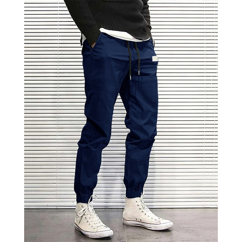 Men's Cargo Pants Joggers Trousers Drawstring Pocket Elastic Waist Plain Comfort Sports Outdoor Daily Fashion Casual Black Army Green Micro-elastic3