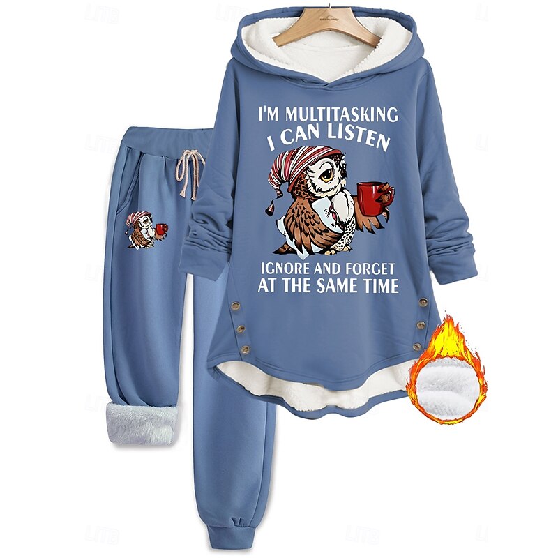 Women's Daily Hoodie Long Sleeve Hooded Graphic Letter Drawstring Print Casual Daily Black Pink Blue Fall Regular Fit2